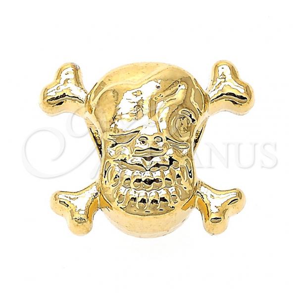Oro Laminado Love Link Pendant, Gold Filled Style Skull Design, Golden Finish, 05.179.0049