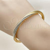Oro Laminado Individual Bangle, Gold Filled Style Diamond Cutting Finish, Tricolor, 07.170.0051.1