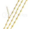 Oro Laminado Basic Necklace, Gold Filled Style Puff Mariner Design, Polished, Golden Finish, 04.09.0185.20