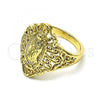 Oro Laminado Elegant Ring, Gold Filled Style Guadalupe Design, Polished, Golden Finish, 01.380.0021.09