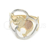 Oro Laminado Elegant Ring, Gold Filled Style Elephant Design, Polished, Tricolor, 01.02.0003.07 (Size 7)