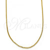 Oro Laminado Basic Necklace, Gold Filled Style Box Design, Polished, Golden Finish, 04.317.0002.24