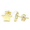Sterling Silver Stud Earring, Star Design, Polished, Golden Finish, 02.369.0017.1