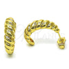 Oro Laminado Small Hoop, Gold Filled Style Chunky Design, Polished, Golden Finish, 02.163.0275.23