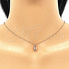 Sterling Silver Pendant Necklace, Polished, Rose Gold Finish, 04.332.0001.1.16