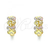 Oro Laminado Huggie Hoop, Gold Filled Style with Multicolor Cubic Zirconia, Polished, Golden Finish, 02.210.0559.3.12