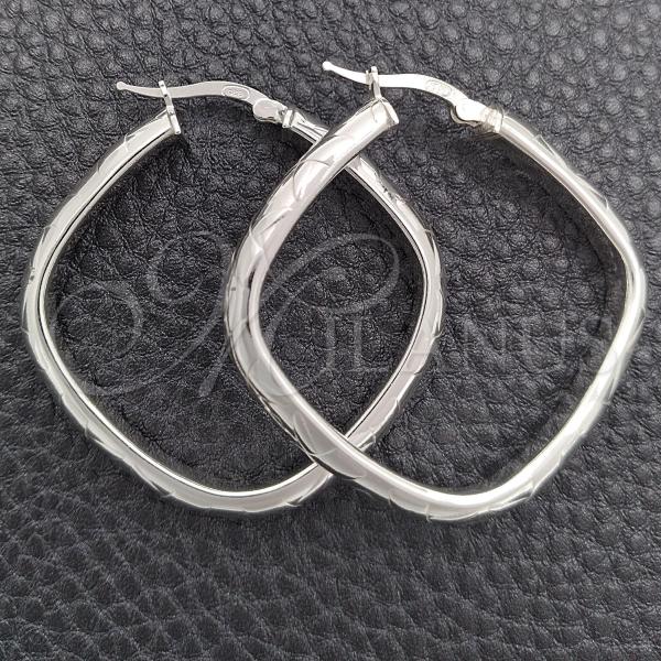 Sterling Silver Medium Hoop, Diamond Cutting Finish, Silver Finish, 02.389.0143.40