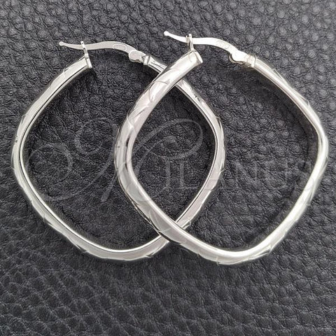 Sterling Silver Medium Hoop, Diamond Cutting Finish, Silver Finish, 02.389.0143.40