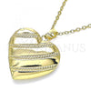 Oro Laminado Locket Pendant, Gold Filled Style Heart Design, Polished, Golden Finish, 05.117.0026