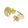 Oro Laminado Stud Earring, Gold Filled Style Tree Design, Polished, Golden Finish, 02.156.0531