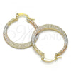 Oro Laminado Medium Hoop, Gold Filled Style Matte Finish, Tricolor, 02.65.2593.30