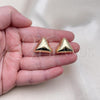 Oro Laminado Stud Earring, Gold Filled Style Chunky Design, Polished, Golden Finish, 02.385.0049