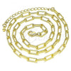 Oro Laminado Basic Necklace, Gold Filled Style Paperclip Design, Polished, Golden Finish, 03.341.0049.16