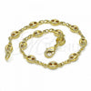 Oro Laminado Basic Bracelet, Gold Filled Style Puff Mariner Design, Polished, Golden Finish, 04.09.0185.06