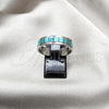 Stainless Steel Mens Ring, Blue Resin Finish, Steel Finish, 01.63.0702.14