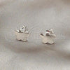 Sterling Silver Stud Earring, Four-leaf Clover Design, Polished, Silver Finish, 02.407.0002