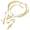 Oro Laminado Large Rosary, Gold Filled Style Guadalupe and Crucifix Design, Polished, Golden Finish, 5.211.005