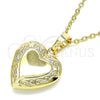Oro Laminado Locket Pendant, Gold Filled Style Heart Design, Polished, Golden Finish, 05.117.0001