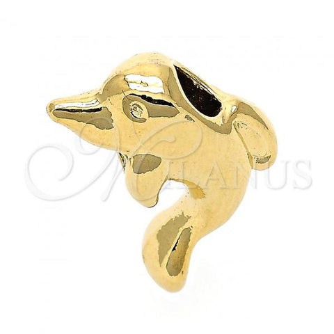 Oro Laminado Love Link Pendant, Gold Filled Style Dolphin Design, Polished, Golden Finish, 05.179.0042