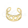 Oro Laminado Toe Ring, Gold Filled Style Infinite Design, Polished, Golden Finish, 01.376.0006 (One size fits all)
