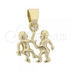 Oro Laminado Fancy Pendant, Gold Filled Style Little Girl Design, Golden Finish, 5.181.039