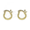 Oro Laminado Small Hoop, Gold Filled Style Diamond Cutting Finish, Golden Finish, 02.96.0088.12
