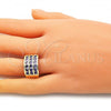 Oro Laminado Multi Stone Ring, Gold Filled Style with Amethyst Cubic Zirconia, Polished, Golden Finish, 01.346.0017.3.09