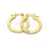 Oro Laminado Small Hoop, Gold Filled Style Diamond Cutting Finish, Golden Finish, 112.018