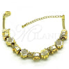 Oro Laminado Fancy Bracelet, Gold Filled Style Elephant and Four-leaf Clover Design, Polished, Golden Finish, 03.63.2262.07