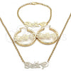 Oro Laminado Necklace, Bracelet and Earring, Gold Filled Style Polished, Golden Finish, 06.63.0252