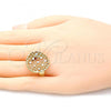 Oro Laminado Elegant Ring, Gold Filled Style Polished, Tricolor, 01.100.0009.07 (Size 7)