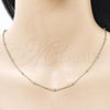 Oro Laminado Basic Necklace, Gold Filled Style Rolo and Ball Design, Polished, Golden Finish, 04.213.0248.22