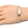 Oro Laminado ID Bracelet, Gold Filled Style Polished, Golden Finish, 03.63.1934.07