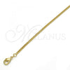 Oro Laminado Basic Necklace, Gold Filled Style Miami Cuban Design, Polished, Golden Finish, 04.213.0090.18