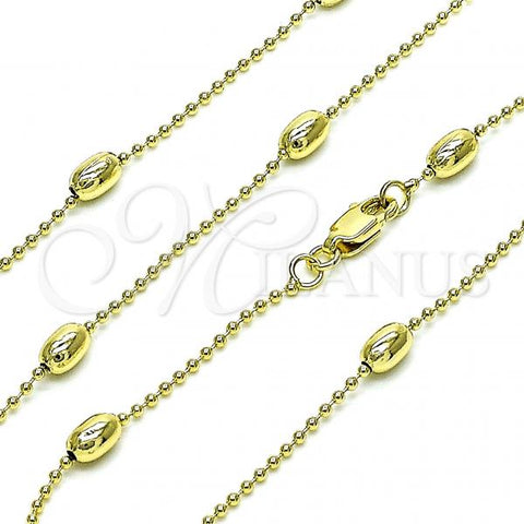 Oro Laminado Basic Necklace, Gold Filled Style Polished, Golden Finish, 04.213.0261.18