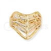 Oro Laminado Elegant Ring, Gold Filled Style Diamond Cutting Finish, Tricolor, 5.173.014.07 (Size 7)