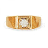 Oro Laminado Mens Ring, Gold Filled Style Solitaire Design, with White Cubic Zirconia, Polished, Golden Finish, 5.175.024.06 (Size 6)