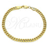 Oro Laminado Basic Bracelet, Gold Filled Style Miami Cuban Design, Polished, Golden Finish, 5.223.012.08