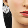 Rhodium Plated Stud Earring, Sun Design, Diamond Cutting Finish, Rhodium Finish, 02.385.0058.1
