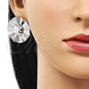 Rhodium Plated Stud Earring, Chunky Design, Diamond Cutting Finish, Rhodium Finish, 02.385.0058.1