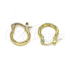 Oro Laminado Small Hoop, Gold Filled Style Diamond Cutting Finish, Golden Finish, 02.96.0088.12