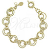 Oro Laminado Fancy Bracelet, Gold Filled Style Diamond Cutting Finish, Golden Finish, 5.036.005