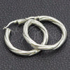 Sterling Silver Medium Hoop, Diamond Cutting Finish, Silver Finish, 02.389.0172.30