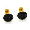 Stainless Steel Stud Earring, with Black Crystal, Polished, Golden Finish, 02.271.0007.7