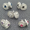 Sterling Silver Stud Earring, Flower Design, with White Cubic Zirconia, Polished, Silver Finish, 02.398.0017