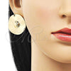 Oro Laminado Stud Earring, Gold Filled Style Chunky Design, Polished, Golden Finish, 02.385.0053