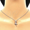 Sterling Silver Pendant Necklace, with White Cubic Zirconia, Polished, Rhodium Finish, 04.336.0199.16