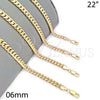 Oro Laminado Basic Necklace, Gold Filled Style Miami Cuban Design, Polished, Golden Finish, 04.63.1400.22