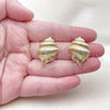 Oro Laminado Stud Earring, Gold Filled Style Snail Design, Polished, Golden Finish, 02.156.0733