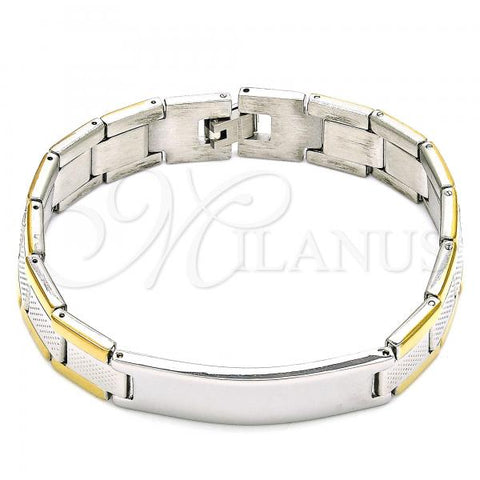Stainless Steel Solid Bracelet, Polished, Two Tone, 03.114.0376.08